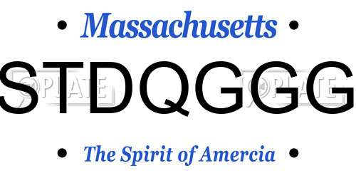 STDQGGG Massachusetts License Plate