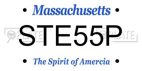 STE55P Massachusetts License Plate