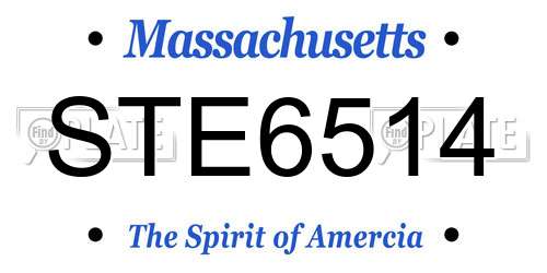 STE6514 Massachusetts License Plate