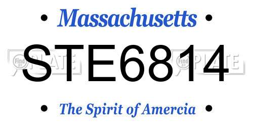 STE6814 Massachusetts License Plate