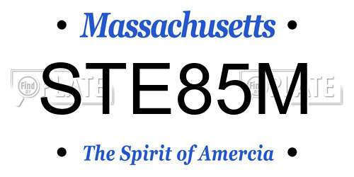 STE85M Massachusetts License Plate
