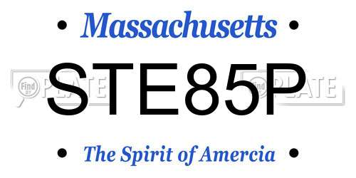 STE85P Massachusetts License Plate