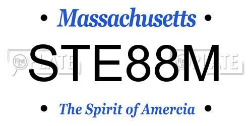 STE88M Massachusetts License Plate