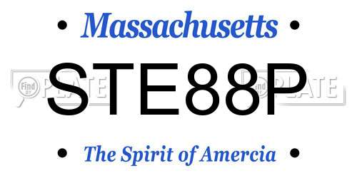 STE88P Massachusetts License Plate
