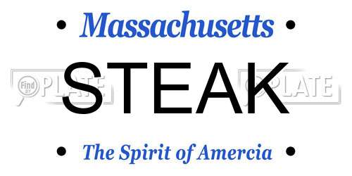 STEAK Massachusetts License Plate