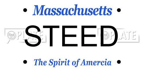 STEED Massachusetts License Plate