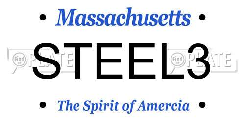 STEEL3 Massachusetts License Plate