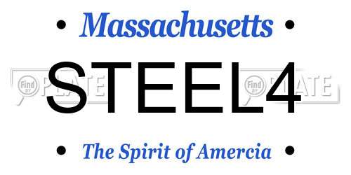 STEEL4 Massachusetts License Plate