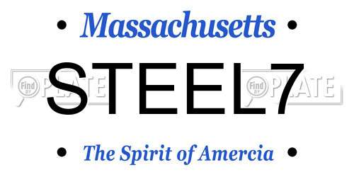 STEEL7 Massachusetts License Plate