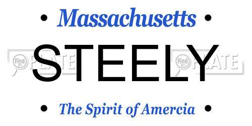 STEELY Massachusetts License Plate