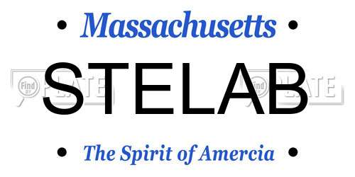 STELAB Massachusetts License Plate