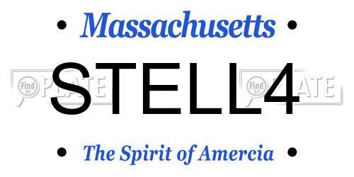 STELL4 Massachusetts License Plate