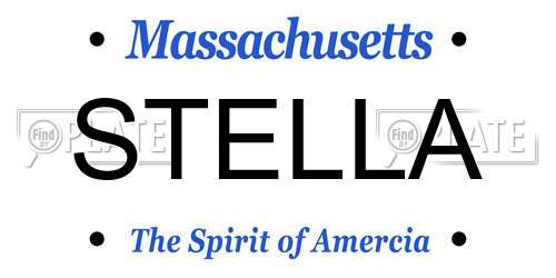 STELLA Massachusetts License Plate