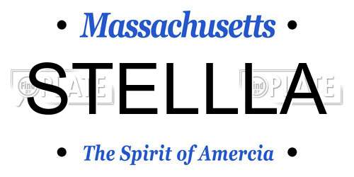 STELLLA Massachusetts License Plate
