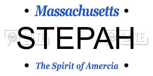 STEPAH Massachusetts License Plate