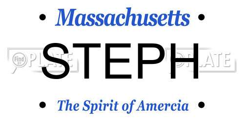 STEPH Massachusetts License Plate