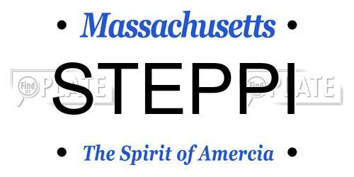 STEPPI Massachusetts License Plate