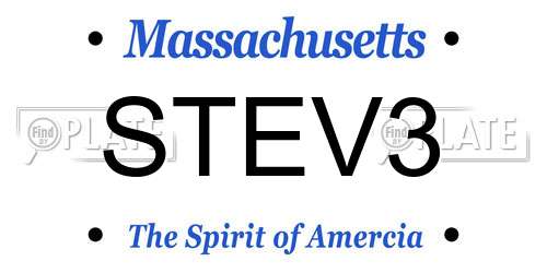 STEV3 Massachusetts License Plate