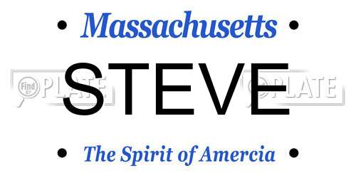 STEVE Massachusetts License Plate