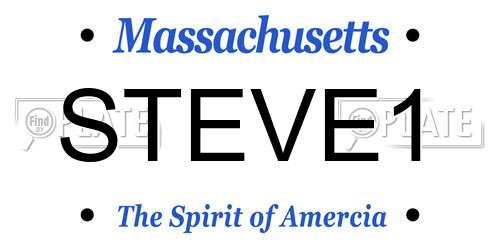 STEVE1 Massachusetts License Plate