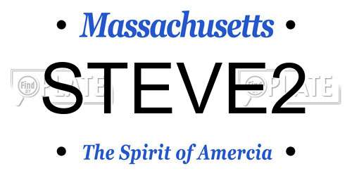 STEVE2 Massachusetts License Plate