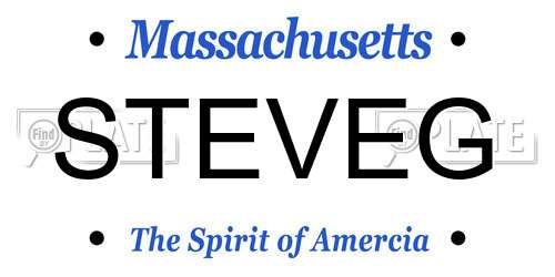 STEVEG Massachusetts License Plate
