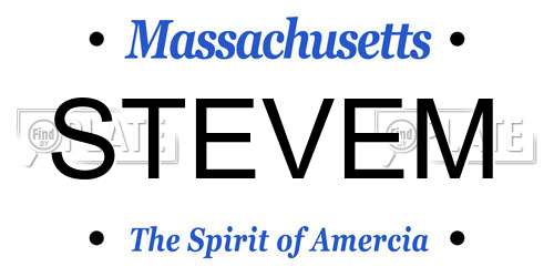 STEVEM Massachusetts License Plate