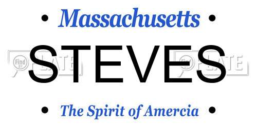 STEVES Massachusetts License Plate