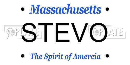 STEVO Massachusetts License Plate