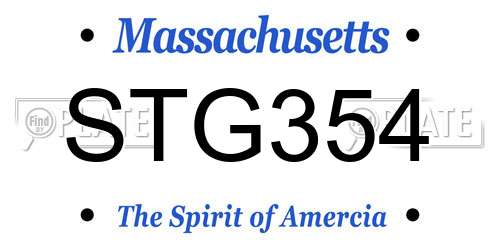 STG354 Massachusetts License Plate
