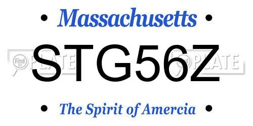 STG56Z Massachusetts License Plate