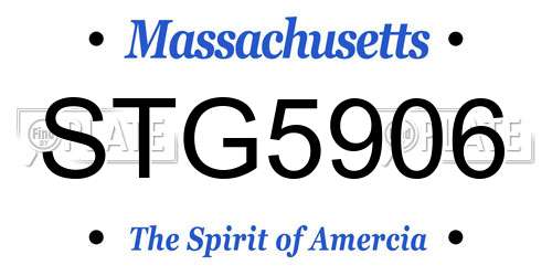 STG5906 Massachusetts License Plate