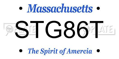 STG86T Massachusetts License Plate