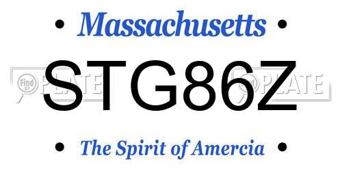 STG86Z Massachusetts License Plate