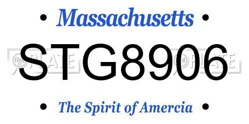STG8906 Massachusetts License Plate