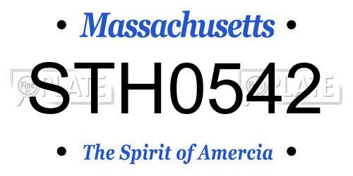 STH0542 Massachusetts License Plate