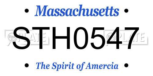 STH0547 Massachusetts License Plate
