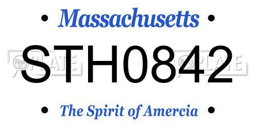 STH0842 Massachusetts License Plate