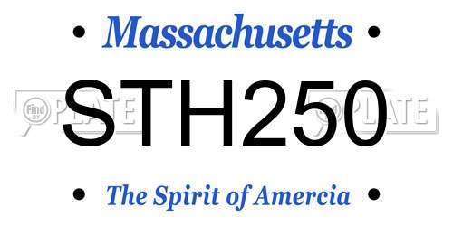 STH250 Massachusetts License Plate