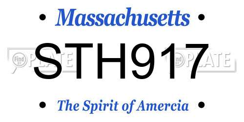STH917 Massachusetts License Plate