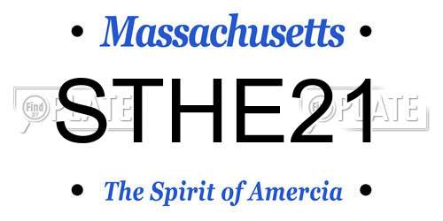 STHE21 Massachusetts License Plate