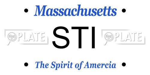 STI Massachusetts License Plate