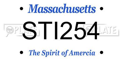 STI254 Massachusetts License Plate