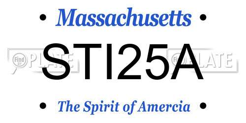 STI25A Massachusetts License Plate