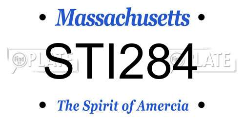 STI284 Massachusetts License Plate