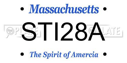 STI28A Massachusetts License Plate