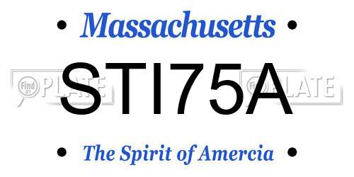 STI75A Massachusetts License Plate