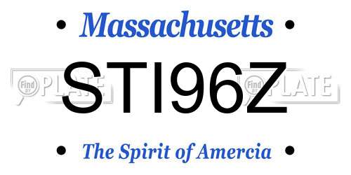 STI96Z Massachusetts License Plate