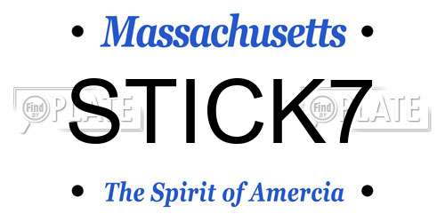 STICK7 Massachusetts License Plate