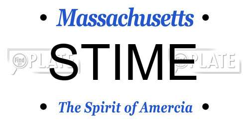 STIME Massachusetts License Plate